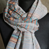 Multi-Coloured Orange and Teal Kashmiri Pashmina - Fiery Teal