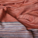 Ultra-Soft Striped Handmade Kashmiri Pashmina Scarf - Rustic Orange