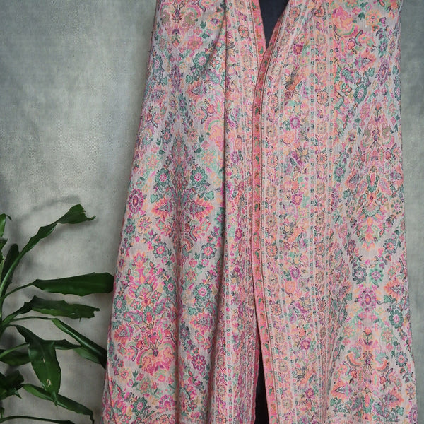 Authentic Luxury Soft Kashmir Full Kani Weave Pashmina - Zinnia Pink