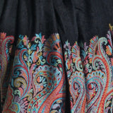 Vibrant Finest Quality Border Kani Weave Pashmina – Obsidian Dahlia