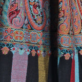 Vibrant Finest Quality Border Kani Weave Pashmina – Obsidian Dahlia