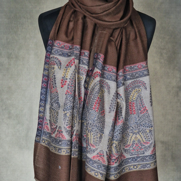 The Ultimate Choice in Luxury Soft Kashmir Pashmina Stoles- Umber Brown