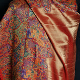 New collection Moonlight Pashmina – Orange-Red Two-Tone Mughal Shawl