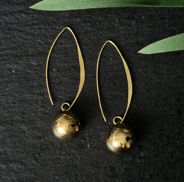 Unique Hook Brass Handmade Earring
