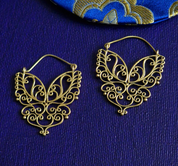 Butterfly Design Hoop Earrings