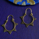 Handmade Tribal Brass Hoop Lightweight Earrings