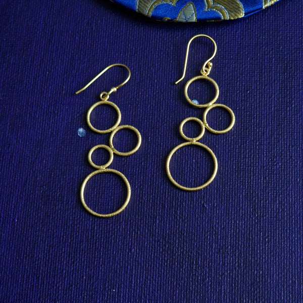 Minimalistic Brass Bubble Handcrafted Unique Earring