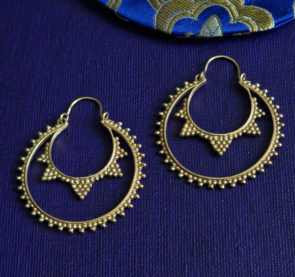 Tribal Boho Handmade Double Hoop Earrings