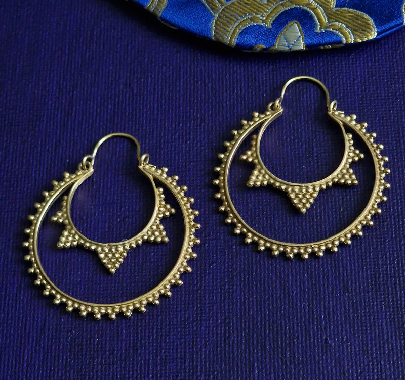 Tribal Boho Handmade Double Hoop Earrings