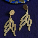 Art Deco Inspired Brass Hammered Earrings
