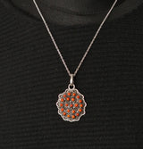 Vintage 925 Handmade Coral Silver Sterling Pendant