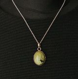 Vintage Handcrafted Silver Green Turquoise Pendant