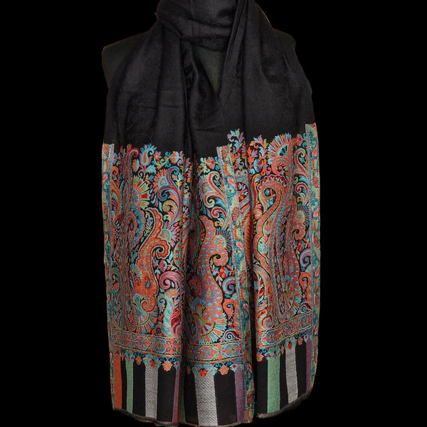 Authentic Handwoven Kani Stole Handcrafted Pashmina Wrap Timeless Artisan Elegance