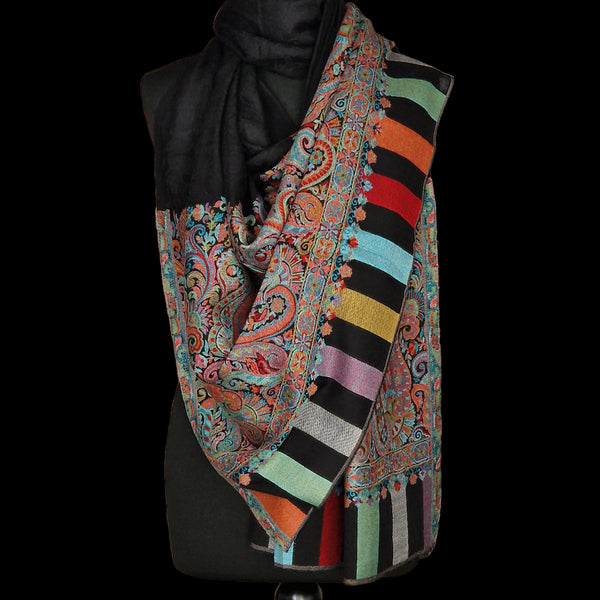 Authentic Handwoven Kani Stole Handcrafted Pashmina Wrap Timeless Artisan Elegance