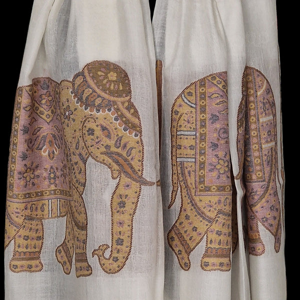 Kashmiri White Kani Pashmina Cashmere – Calla Lilly