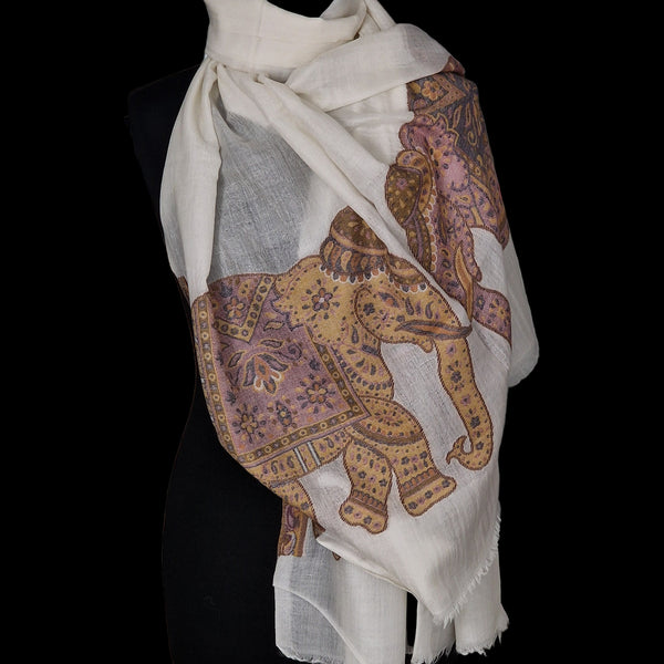 Kashmiri White Kani Pashmina Cashmere – Calla Lilly