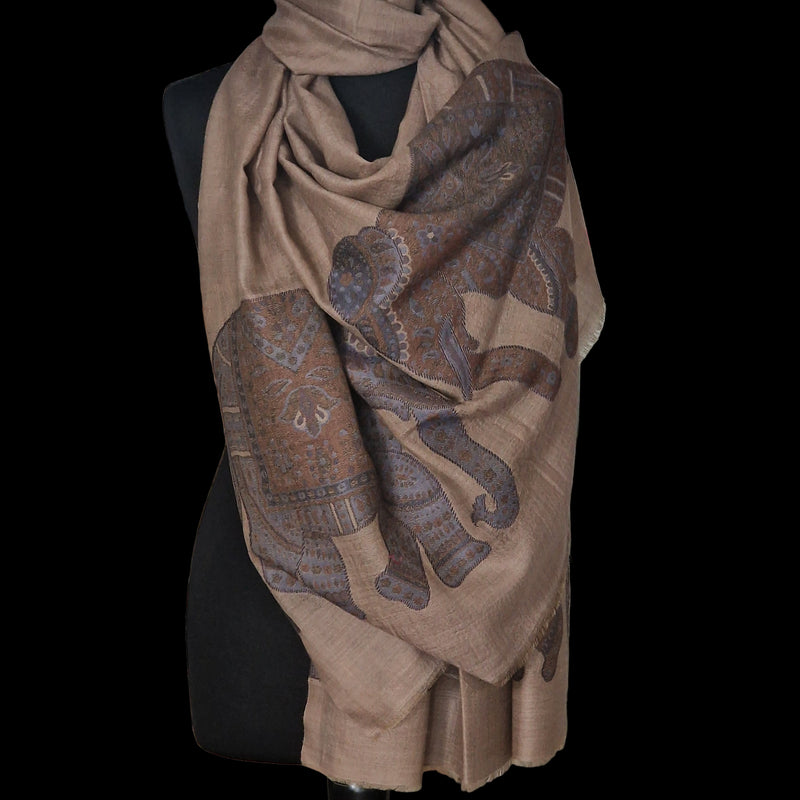 Pashmina Fine Wool Blend Elephant Weave