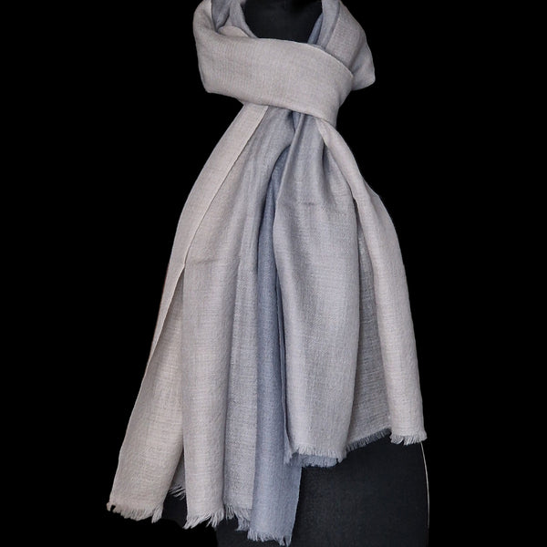 Elegant Ombre 100% Soft Kashmir Pashmina Cashmere Stole - Sky Blue