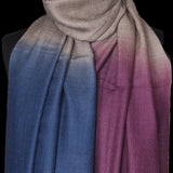 Luxury Kashmir Pure Ombré Pashmina 100% Cashmere Stole - Indigo and Violet - Baga Ethnik Living Default Title Accessories:Scarves & Wraps