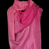 Luxury Soft Kashmir Ombre Pashmina 100% Pure Cashmere Stole - Cerise Pink