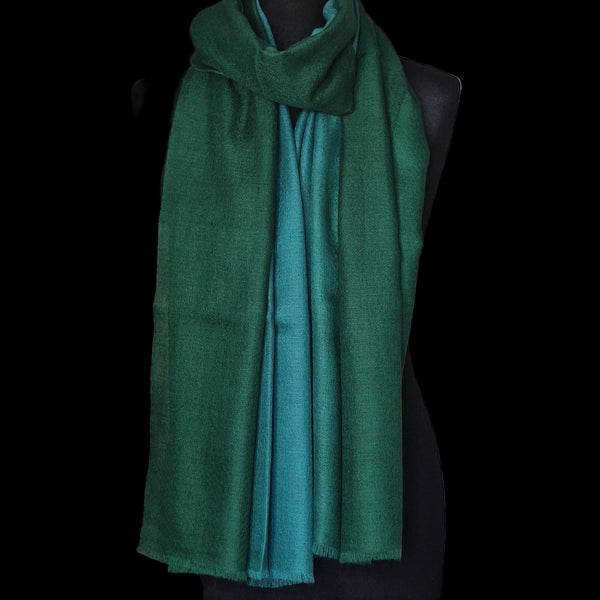 Beautiful Ombre 100% Pure Luxury Soft Kashmir Pashmina Stole - Peacock Feather