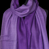 Luxury 100% Kashmiri Cashmere Purple Ombre Pashmina Stole - Veronica - Baga Ethnik Living Default Title Accessories:Scarves & Wraps