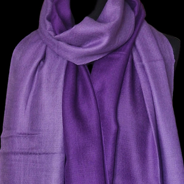 Luxury 100% Kashmiri Cashmere Purple Ombre Pashmina Stole - Veronica - Baga Ethnik Living Default Title Accessories:Scarves & Wraps