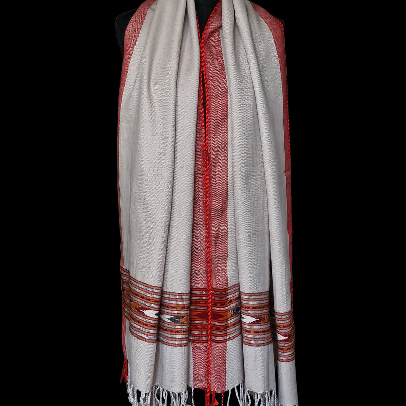 Sand Beige Yak Wool Shawl – Himalayan Handwoven Warmth - Baga Ethnik Living Default Title Accessories:Scarves & Wraps