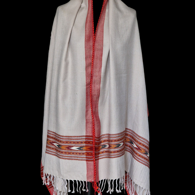 Sand Beige Yak Wool Shawl – Himalayan Handwoven Warmth - Baga Ethnik Living Default Title Accessories:Scarves & Wraps