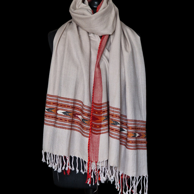 Sand Beige Yak Wool Shawl – Himalayan Handwoven Warmth - Baga Ethnik Living Default Title Accessories:Scarves & Wraps