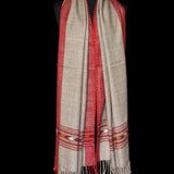 100% Authentic Himalayan Yak Wool Pure White Stole - Tan - Baga Ethnik Living Default Title Shawl