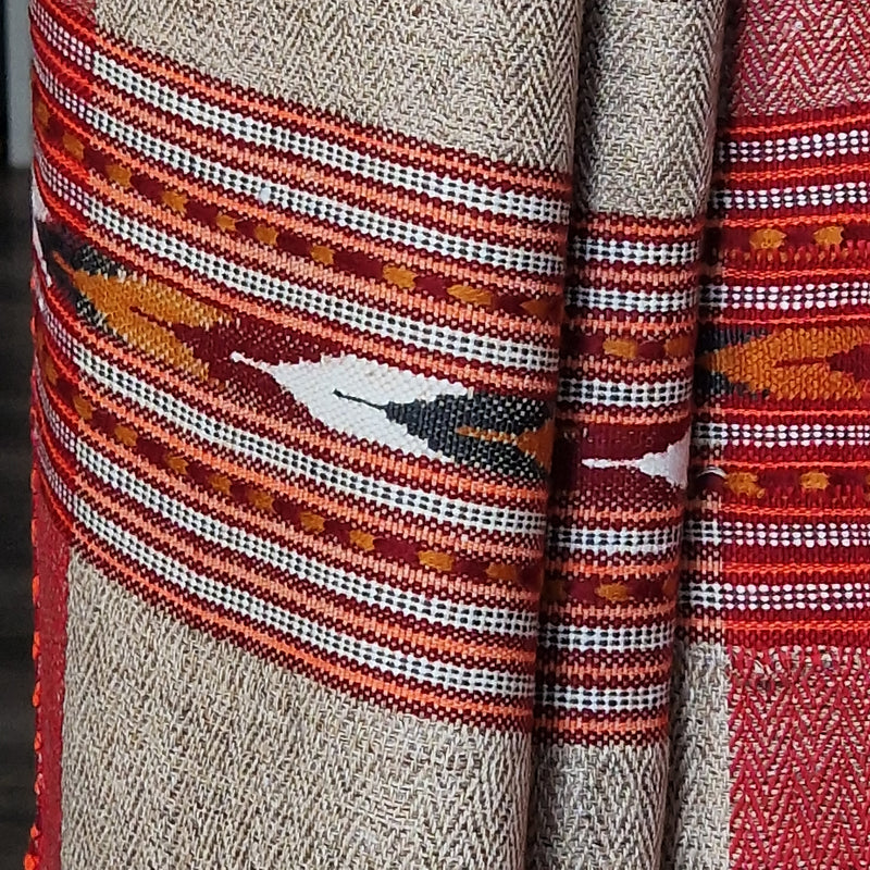 100% Authentic Himalayan Yak Wool Pure White Stole - Tan - Baga Ethnik Living Default Title Shawl