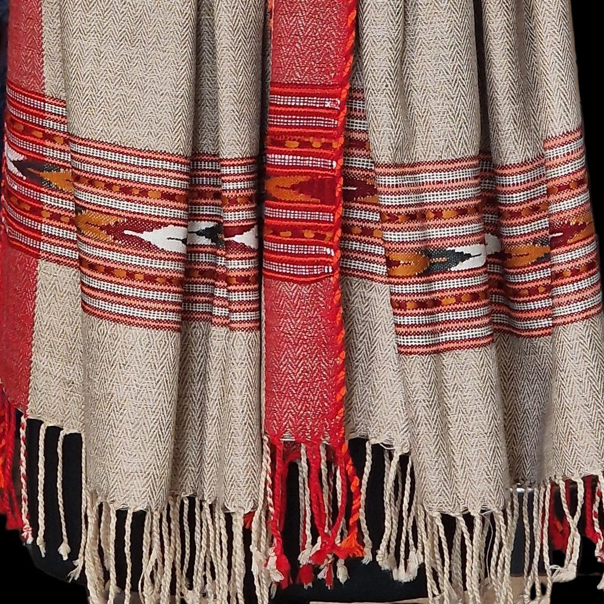 Fine Yak Wool Stoles with Traditional Kullu Border – Baga Ethnik