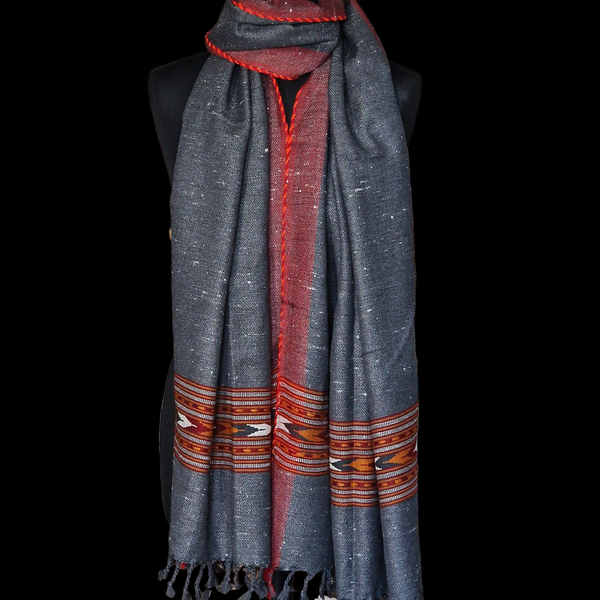 Fine Yak Wool Stoles with Traditional Kullu Border – Baga Ethnik