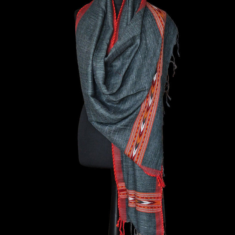 Pure 100% Himalayan Yak Wool Brown Diamond Weave Stole - Baga Ethnik Living Default Title Shawl