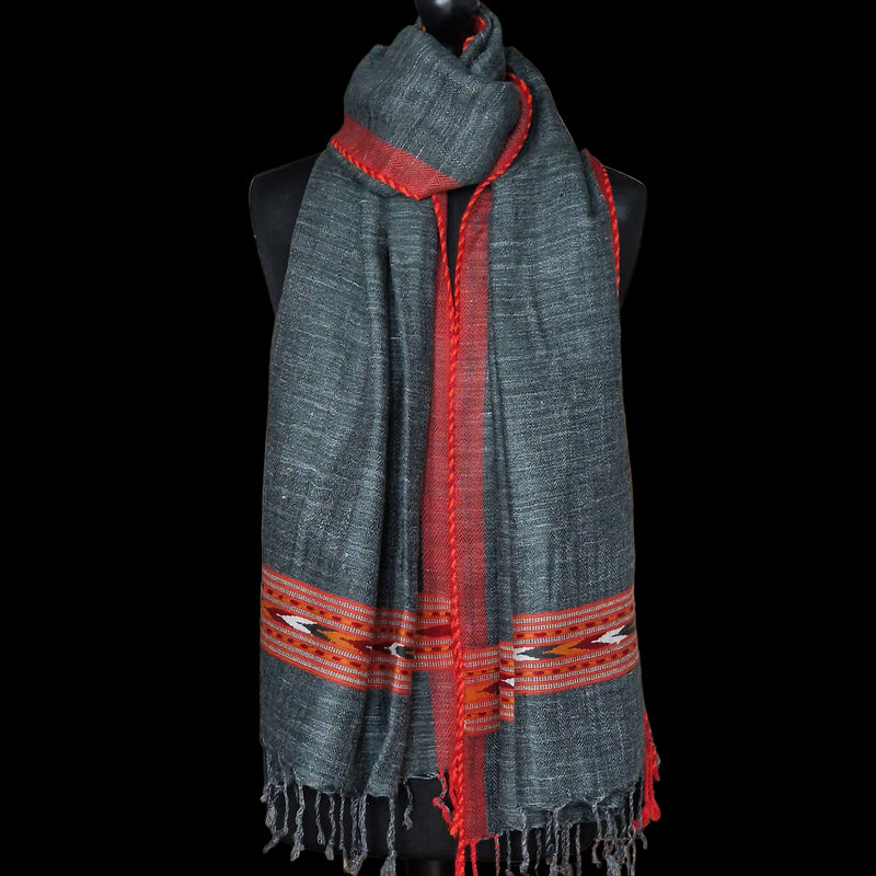 Pure 100% Himalayan Yak Wool Brown Diamond Weave Stole - Baga Ethnik Living Default Title Shawl