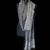 Mountain Grey Yak Wool Stole – Woven by Hand, Edged in Raw Wool - Baga Ethnik Living Default Title Shawl