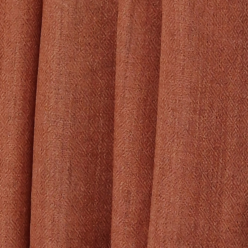 Yak Wool Shawl – Handspun Fine Wool, Brown Raw Borders - Orange - Baga Ethnik Living Default Title Shawl