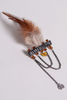 Garo Heritage Feather Brooch – Warm Brown Bead & Chain Detail
