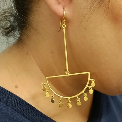 Beautiful Brass One-Of-A-Kind Hook Earrings