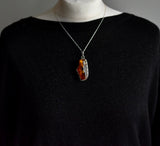 Gorgeous Natural Handmade Baltic Amber 925 Silver Pendant - Baga Ethnik Living
