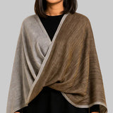 Twilight Collection Shawl – Grey & Gold Grace, Handwoven Elegance