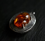 Extravagant Vintage Baltic Amber Silver Sterling 925 Pendant - Baga Ethnik Living