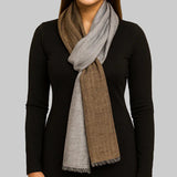 Twilight Collection Shawl – Grey & Gold Grace, Handwoven Elegance