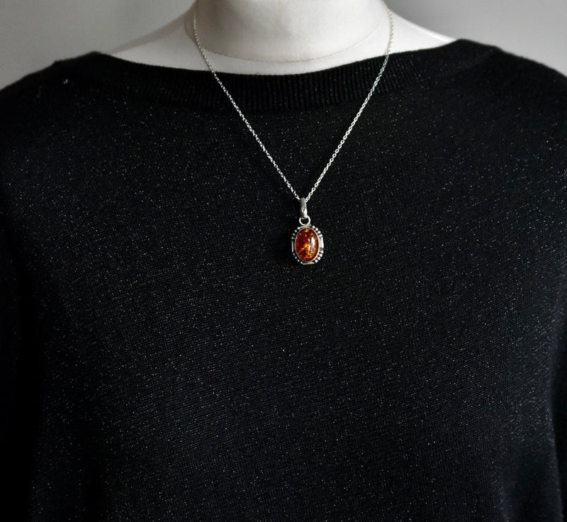 Stunning Vintage Baltic Amber Silver Sterling 925 Pendant - Baga Ethnik Living