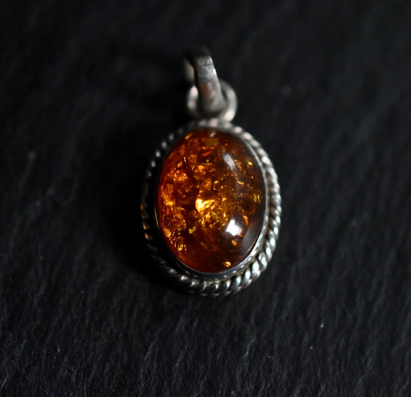 Intricate Vintage Baltic Amber Silver Sterling 925 Pendant - Baga Ethnik Living