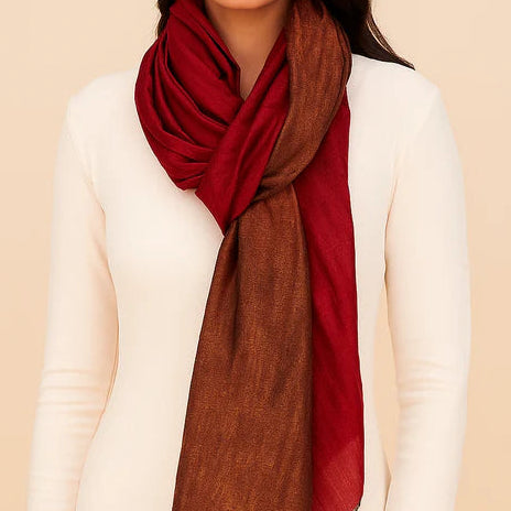 Twilight Reversible Collection Shawl – Maroon & Gold Glow, Metallic Thread Elegance