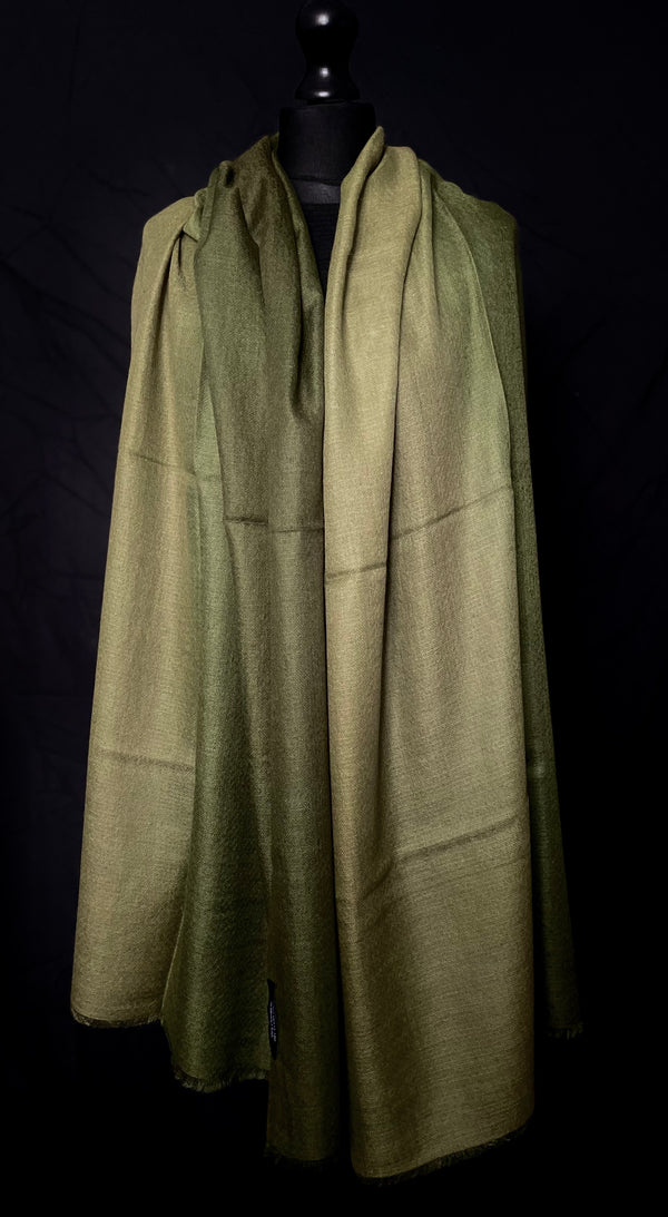 Luxury Soft Kashmir Ombre Pashmina Cashmere Stole - Forest Green