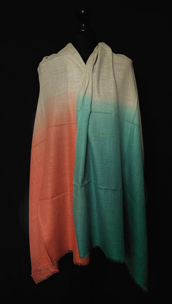 100% Cashmere Luxury Kashmir Ombré  – Bronzy Shore