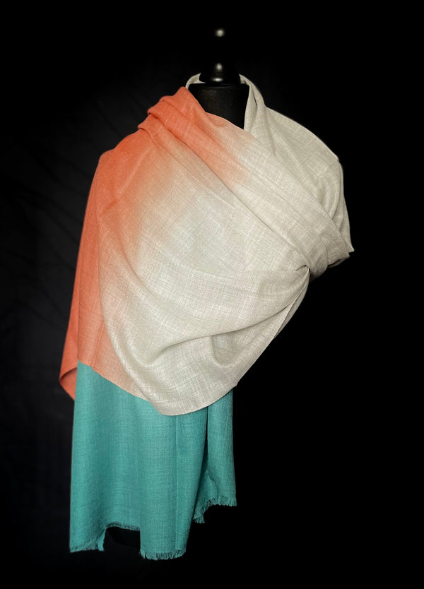 100% Cashmere Luxury Kashmir Ombré  – Bronzy Shore